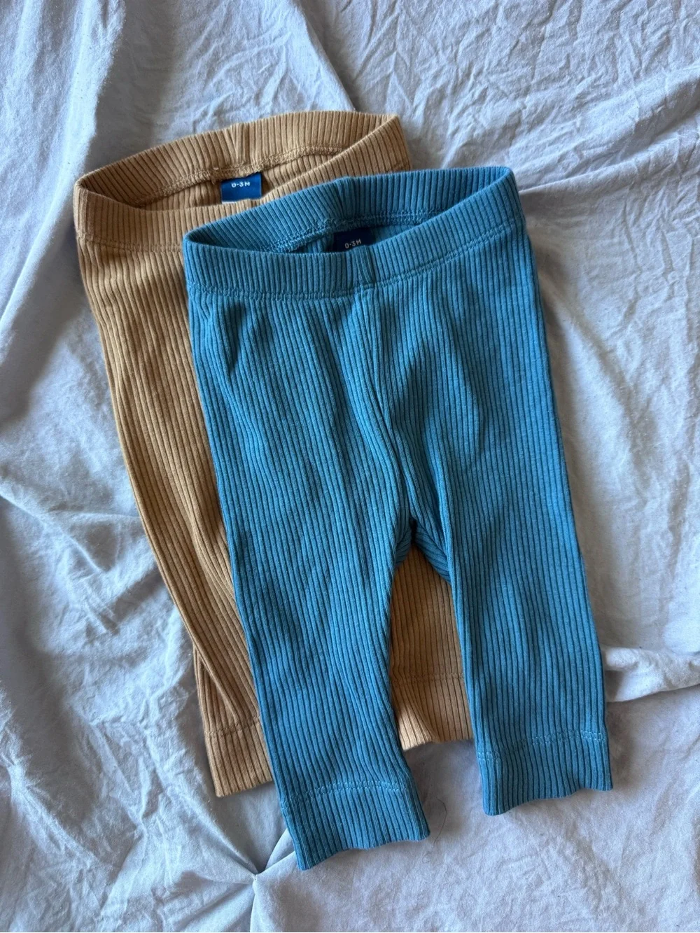 Old Navy Kids Ribbed Leggings Set - Blue & Tan